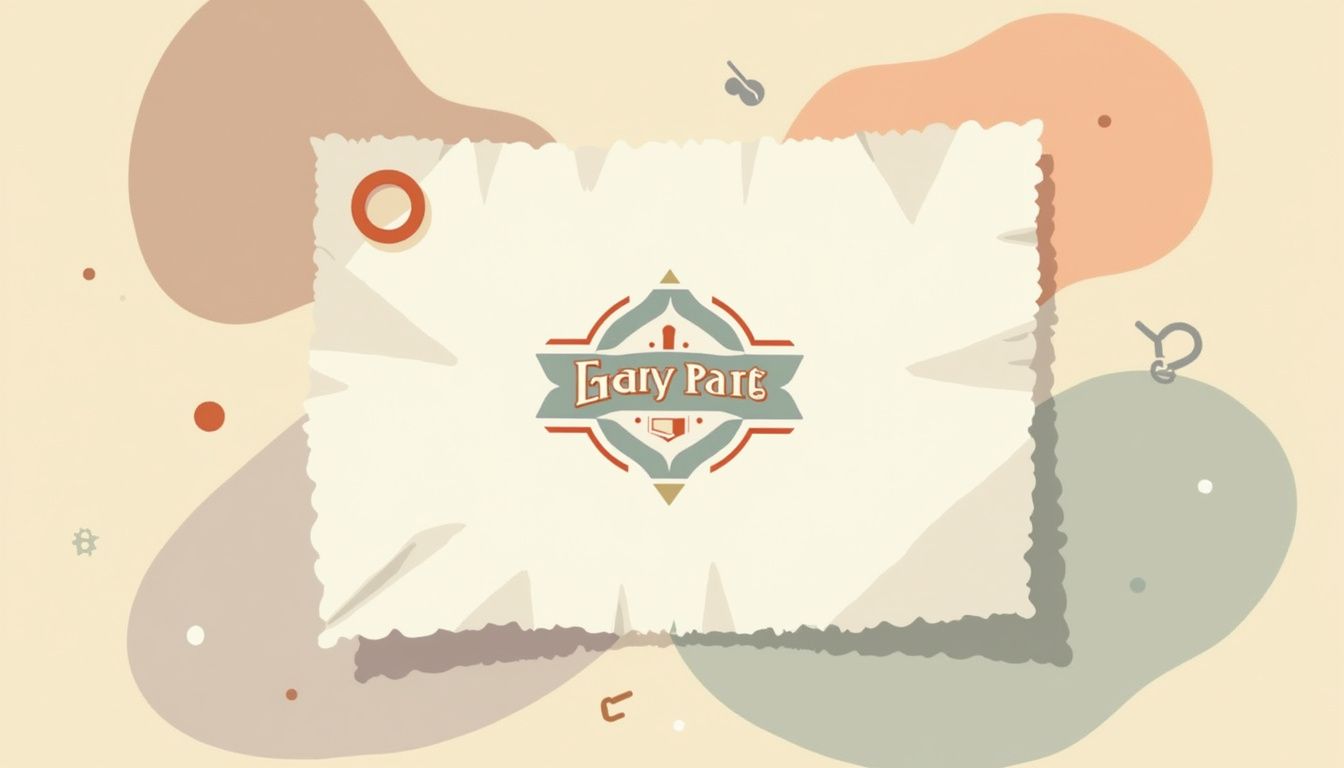 Een platte vectorillustratie van een verkreukeld stuk papier met een vintage bedrijfslogo.